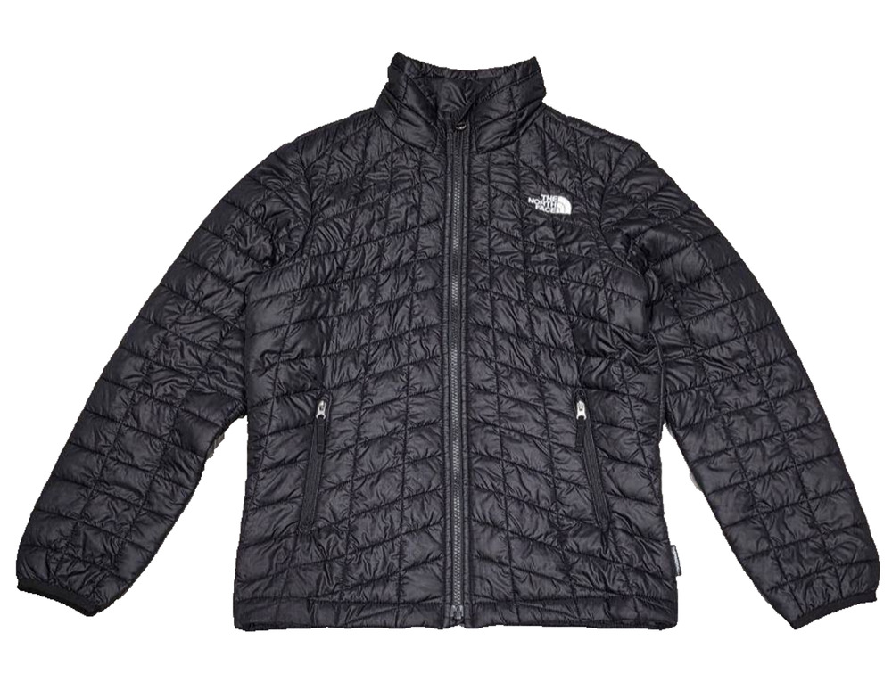 The North Face ThermoBall Jacket 10/12 Black Puffer Full Zip Youth A010014